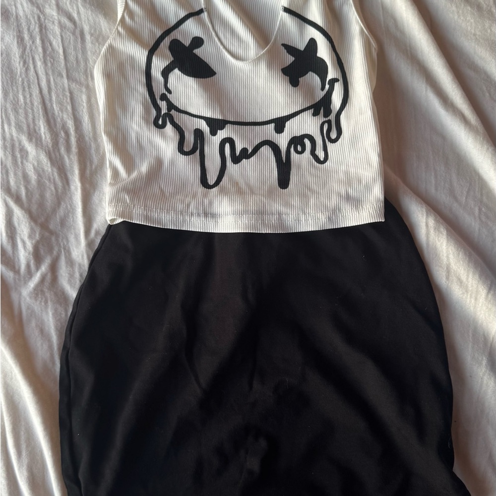 SHEIN Black and White Mini Skirt